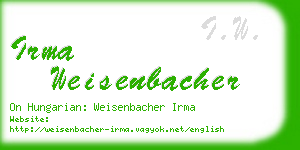 irma weisenbacher business card